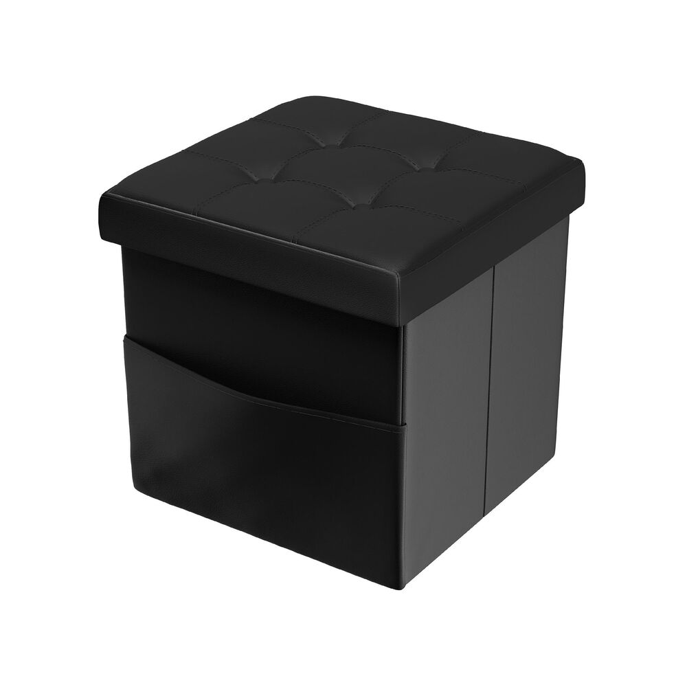 Timberlake Lavish Home Storage Ottoman in Black, , large