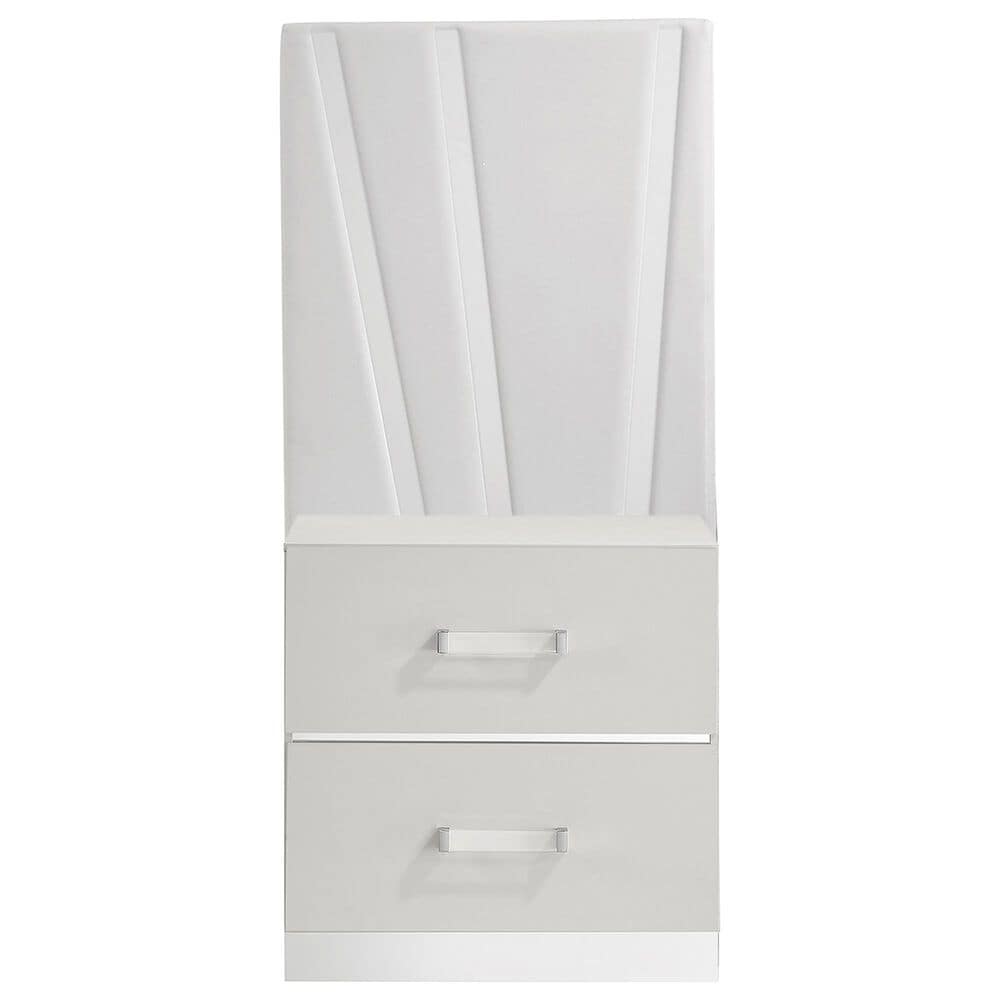 New Heritage Europa Wood Cal King Panel Bed with 2 Nightstands in White, , large