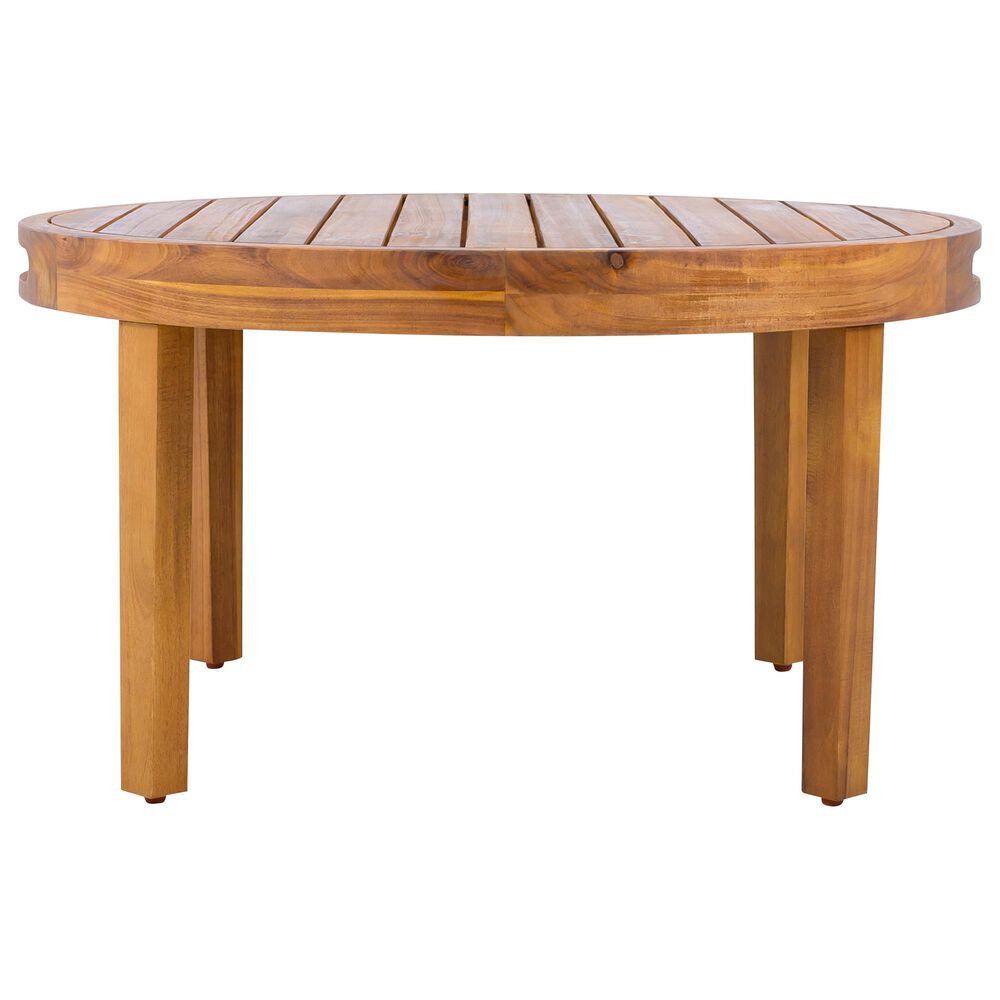 Hearth and Haven 2-Piece Outdoor Conversation Set with Cream Cushion in Light Teak, , large