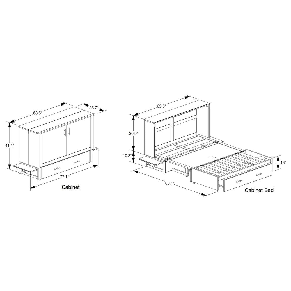 New Day Furniture Sagebrush Queen Murphy Cabinet Bed in Dark Chocolate with Mattress , , large