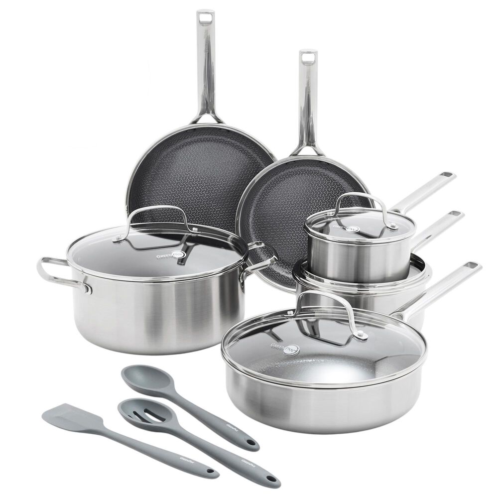 Green Pan Apex 13-Piece Nonstick Cookware Set in Stainless Steel, , large