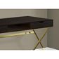 Monarch Specialties 48" Computer Desk in Gold and Espresso, , large