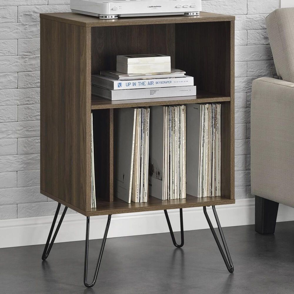 Novogratz Concord Turntable Stand In Walnut Nebraska Furniture Mart