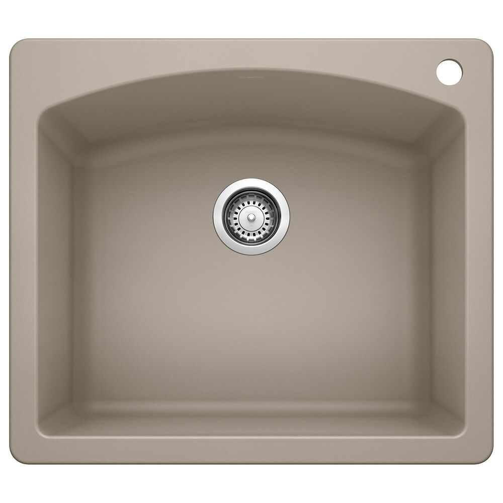 Blanco Diamond 25" Single Bowl Dual Mount Kitchen Sink in Truffle, , large