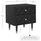Linon Home Decor Geo 2-Drawer Texture Nightstand in Black and Gold, , large