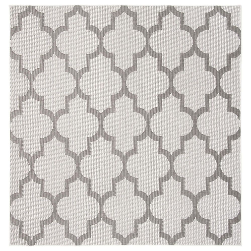 Safavieh Bermuda BMU804B 6"7" Square Ivory and Grey Indoor/Outdoor Area Performance Rug, , large