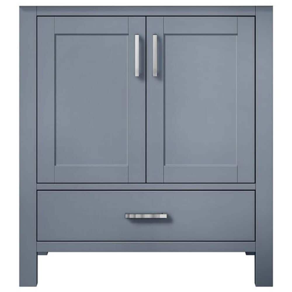 Lexora Home Jacques 30&quot; Single Bathroom Vanity in Dark Grey with 2 cm White Carrara Marble Top and Rectangular Sink, , large