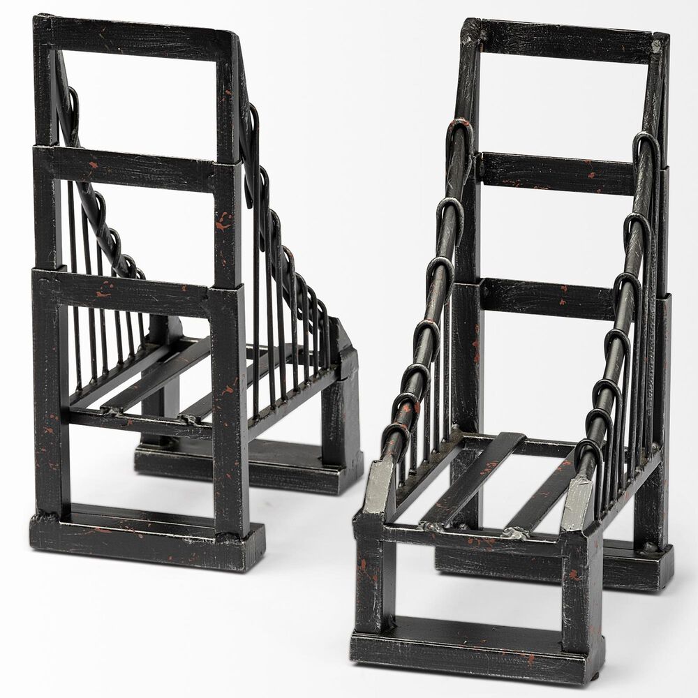 Mercana Suspension Bridge Decorative Bookend in Brown &#40;Set of 2&#41;, , large