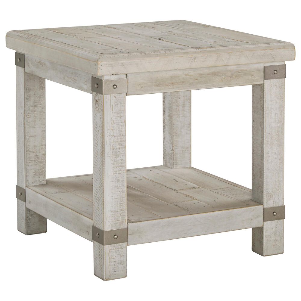 Ashley Carynhurst Rectangular End Table in White Wash Gray, , large