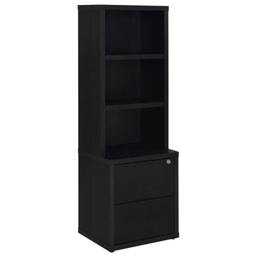 Coaster Westpark 3-Shelf Bookcase with USB and Lockable Drawer in Black, , large