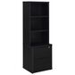 Coaster Westpark 3-Shelf Bookcase with USB and Lockable Drawer in Black, , large