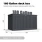 Hearth and Haven 180-Gallon Outdoor Plastic Deck Box in Black, , large