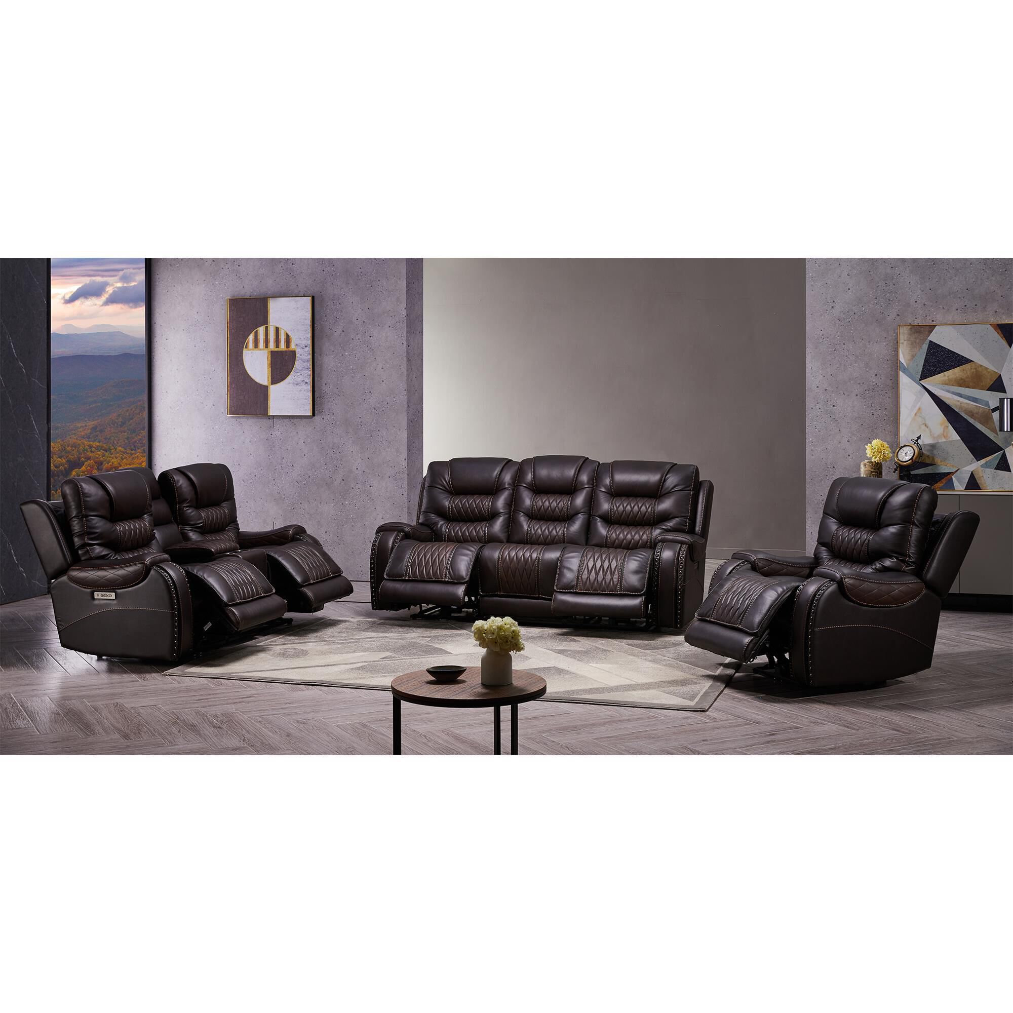 Oxford recliner shop sofa set
