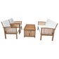 Noble House Carolina 4-Piece Patio Chat Set in Teak Brown, , large