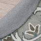 L&R Resources Sinuous Floral Filigree 4" Round Taupe, Gray and Blue Area Rug, , large