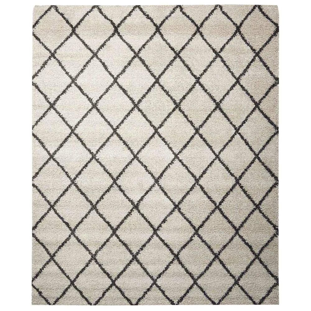 Nourison Brisbane BRI08 8"2" x 10" Ivory and Charcoal Area Rug, , large