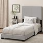 HOMLUX Pessac Twin XL Fabric Upholstered Panel Bed Frame in Glacier, , large