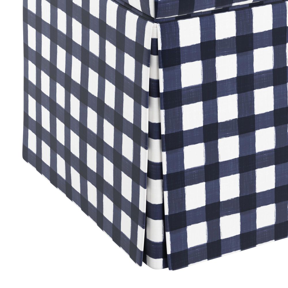 Skyline Furniture Storage Ottoman in Buffalo Gingham Blue, , large