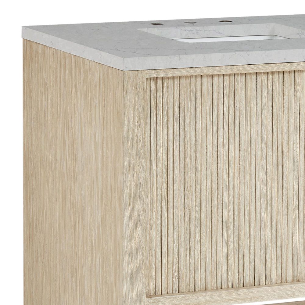 James Martin Vanities Marigot 72&quot; Double Vanity in Sun-washed Oak with 3 cm Eternal Jasmine Pearl Quartz Top, , large