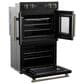 Forno Asti 30" Double Electric Wall Oven with Upper French Door in Black, , large