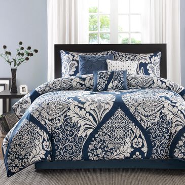 Hampton Park Vienna 7-Piece King Comforter Set in Indigo, , large