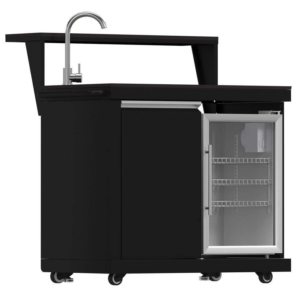 Forno All'Aperto 4-Piece Outdoor Kitchen Grill Set with Bar and Beverage Center in Black, , large