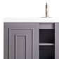 James Martin Vanities Alicante 39.5" Single Bathroom Vanity in Grey Smoke and Brushed Nickel with 5 cm White Glossy Resin Top and Rectangular Sink, , large