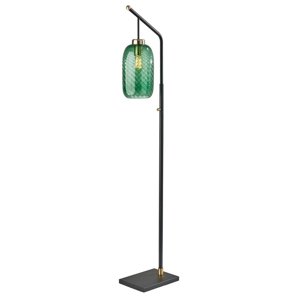 37B Derrick Floor Lamp in Black and Antique Brass, , large