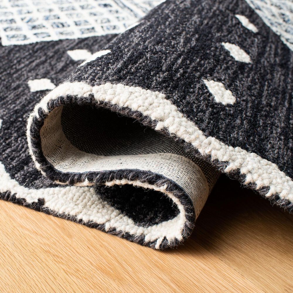 Safavieh Micro-Loop MLP171H 2&#39;3&quot; x 7&#39; Charcoal and Ivory Runner, , large