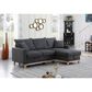 HOMLUX 84.25"W Reversible Sleeper Sectional Sofa with Storage Chaise and Pillows, in Dark Grey, , large