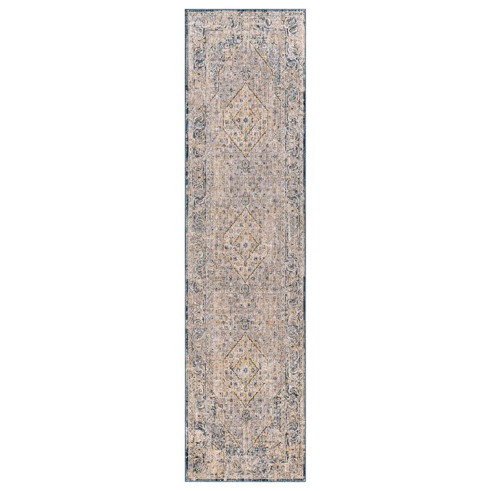 Surya Aspendos 2"7" x 10" Black, Charcoal, Cream, Dark Blue, Denim, Gray, Light Beige, Mustard, Taupe and Wheat Runner, , large