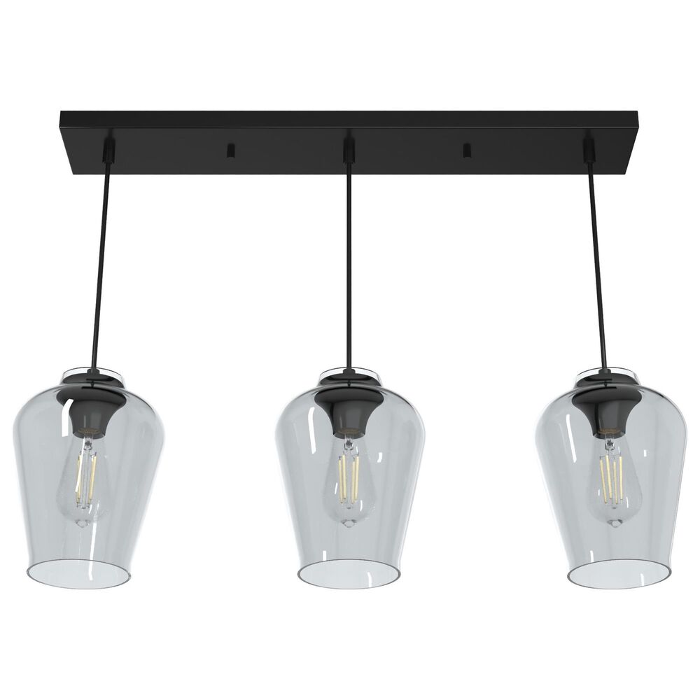 Hunter Vidria 3-Light Linear Pendant Cluster in Matte Black, , large
