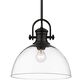 Golden Lighting Hines 1-Light Pendant in Matte Black, , large