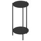 HOMLUX 2-Tier Modern Tall Round Side End Table with Sturdy Metal Leg in Americano and Black, , large