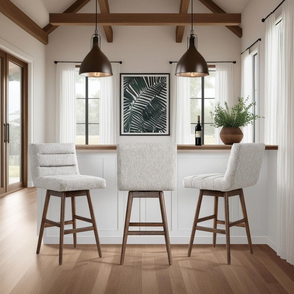 Armen Living Elias 30" Swivel Bar Stool in Brown Oak, , large