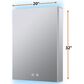 Lexora Home Corsica 20" x 32" LED Mirror Medicine Cabinet with Defogger in Aluminium, , large