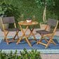 Hearth and Haven Hillside 3-Piece Outdoor Bistro Set in Brown and Black, , large