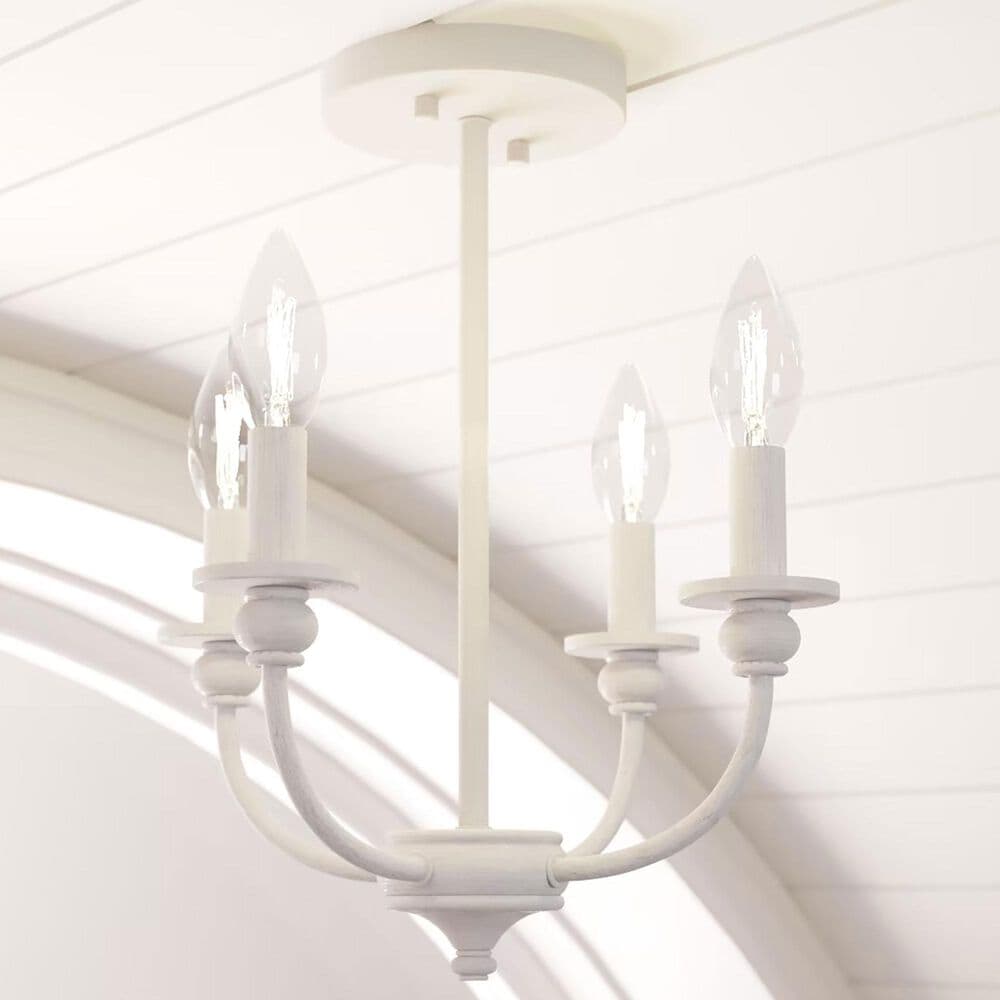 Hunter Southcrest 4-Light Semi-Flush Mount in Distressed White, , large