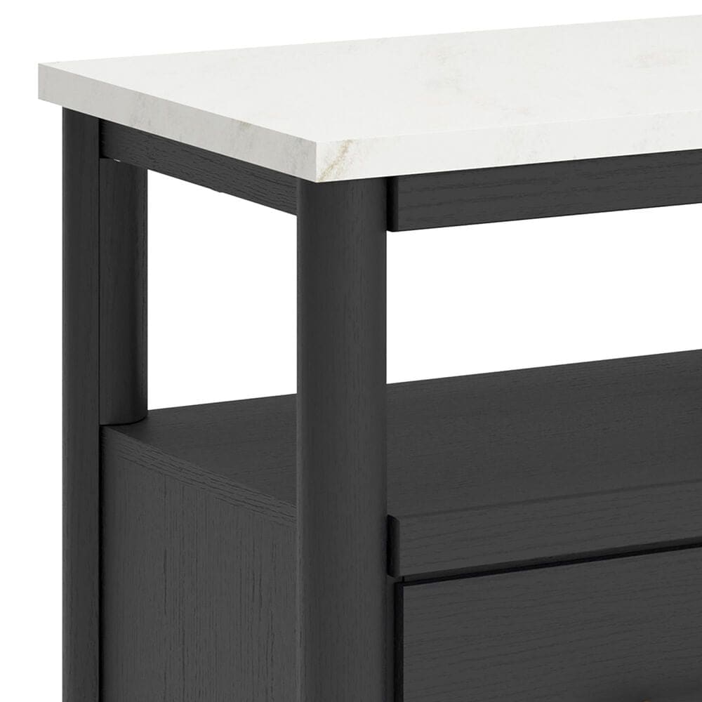 Ashley Cadmori 1-Drawer Nightstand in Matte Black and White, , large