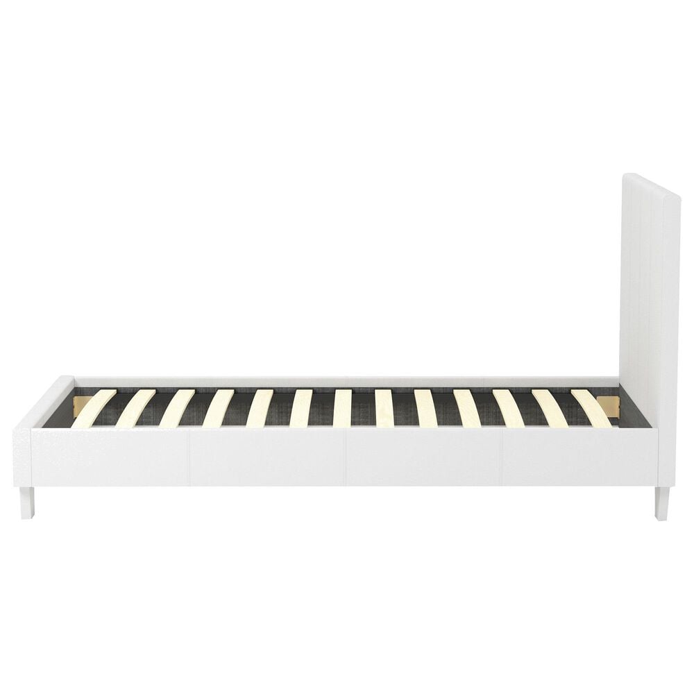 Furniture of America Tucker Queen Upholstered Bed in White, , large