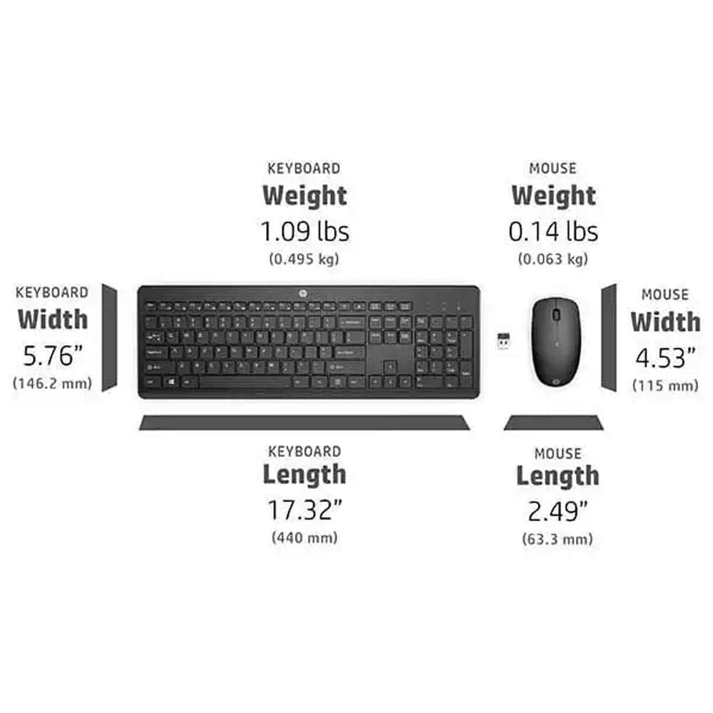 NFM Mouse Keyboard 230 HP Wireless Black and Combo | in