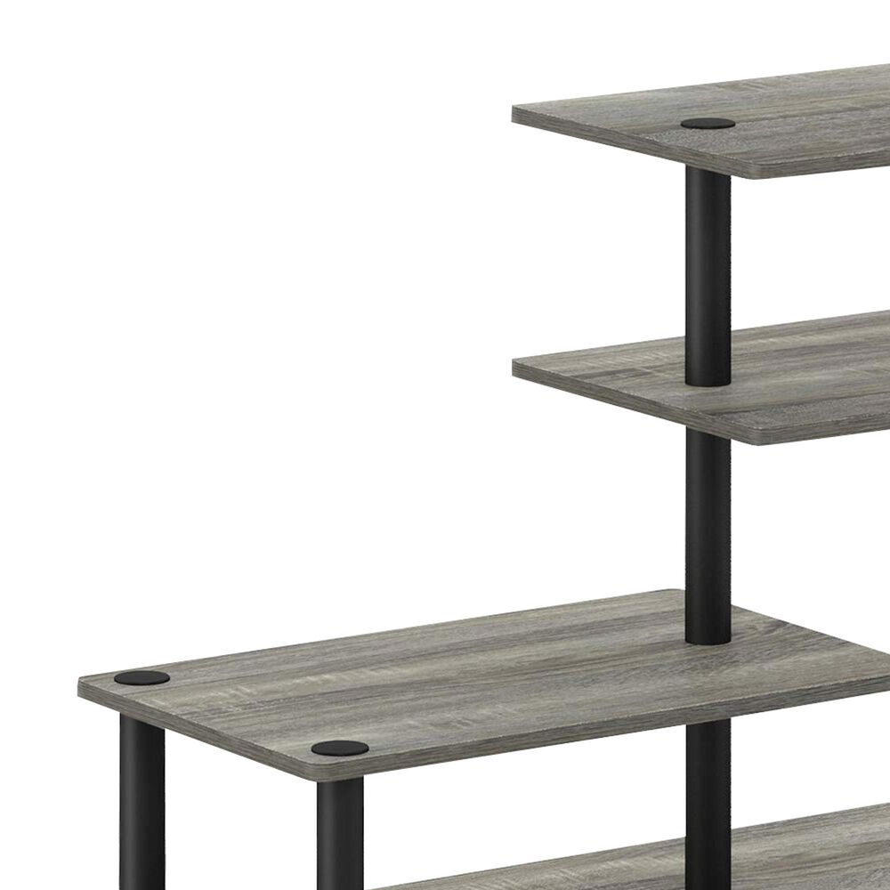 HOMLUX Turn-N-Tube 3-Tier Side Display Rack in French Oak and Black, , large
