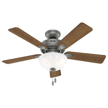 Hunter Swanson 44" Ceiling Fan with LED Bowl Lights in Matte Silver, , large
