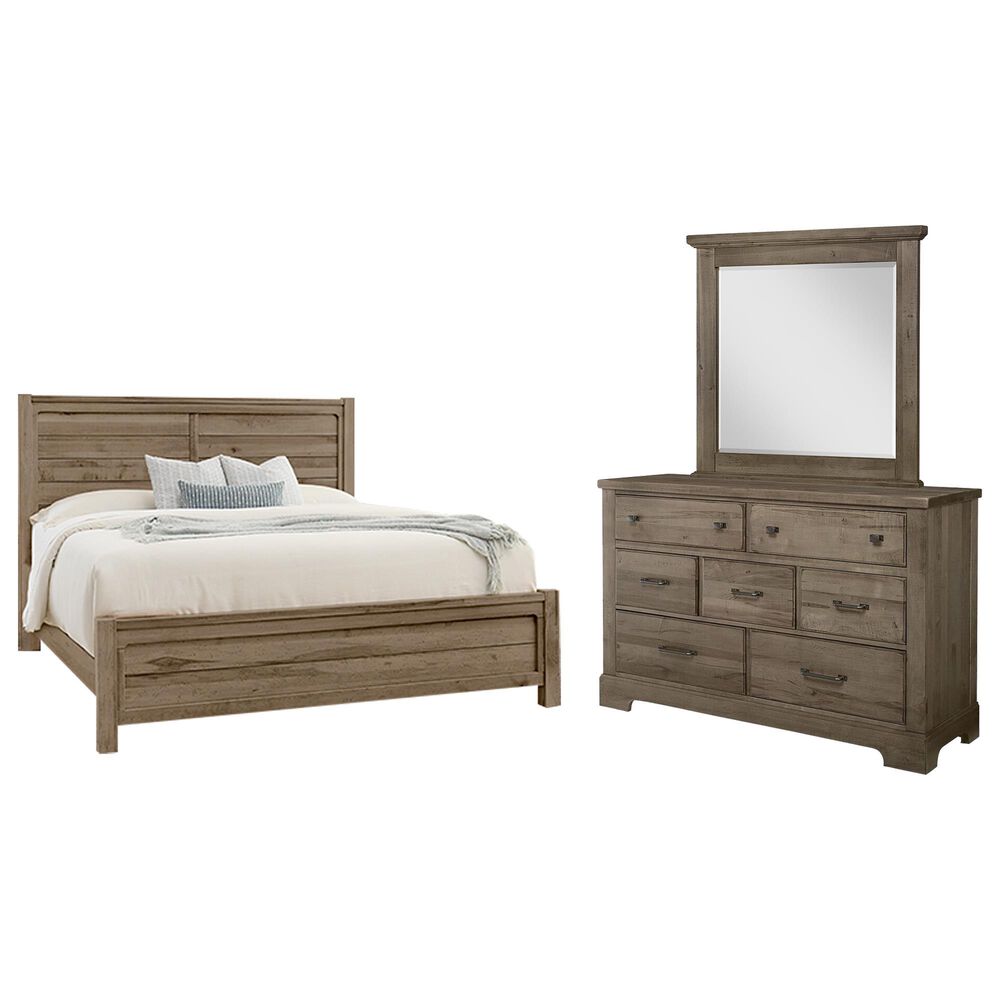 Viceray Collections Cool Rustic 3-Piece Queen Plank Bedroom Set in Stone Grey, , large