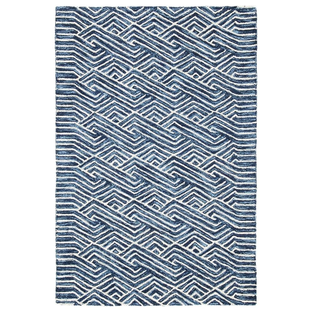 Safavieh Micro-Loop 4" x 6" Dark Blue and Ivory Area Rug, , large
