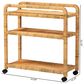 Baxton Studio Delphine Rattan Kitchen Cart in Natural Brown, , large