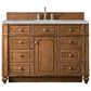 James Martin Vanities Bristol 48" Single Bathroom Vanity in Saddle Brown with 3 cm Victorian Silver Quartz Top and Rectangular Sink, , large
