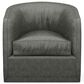 Lexington Home Brands Colton Leather Swivel Chair in Gray, , large