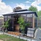 HOMLUX 12" x 14" Outdoor Hardtop Sunroom Gazebo with Aluminum Frame in Black, , large