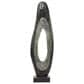 Maple and Jade Abstract Teardrop Decorative Sculpture in Satin Black and Silver, , large
